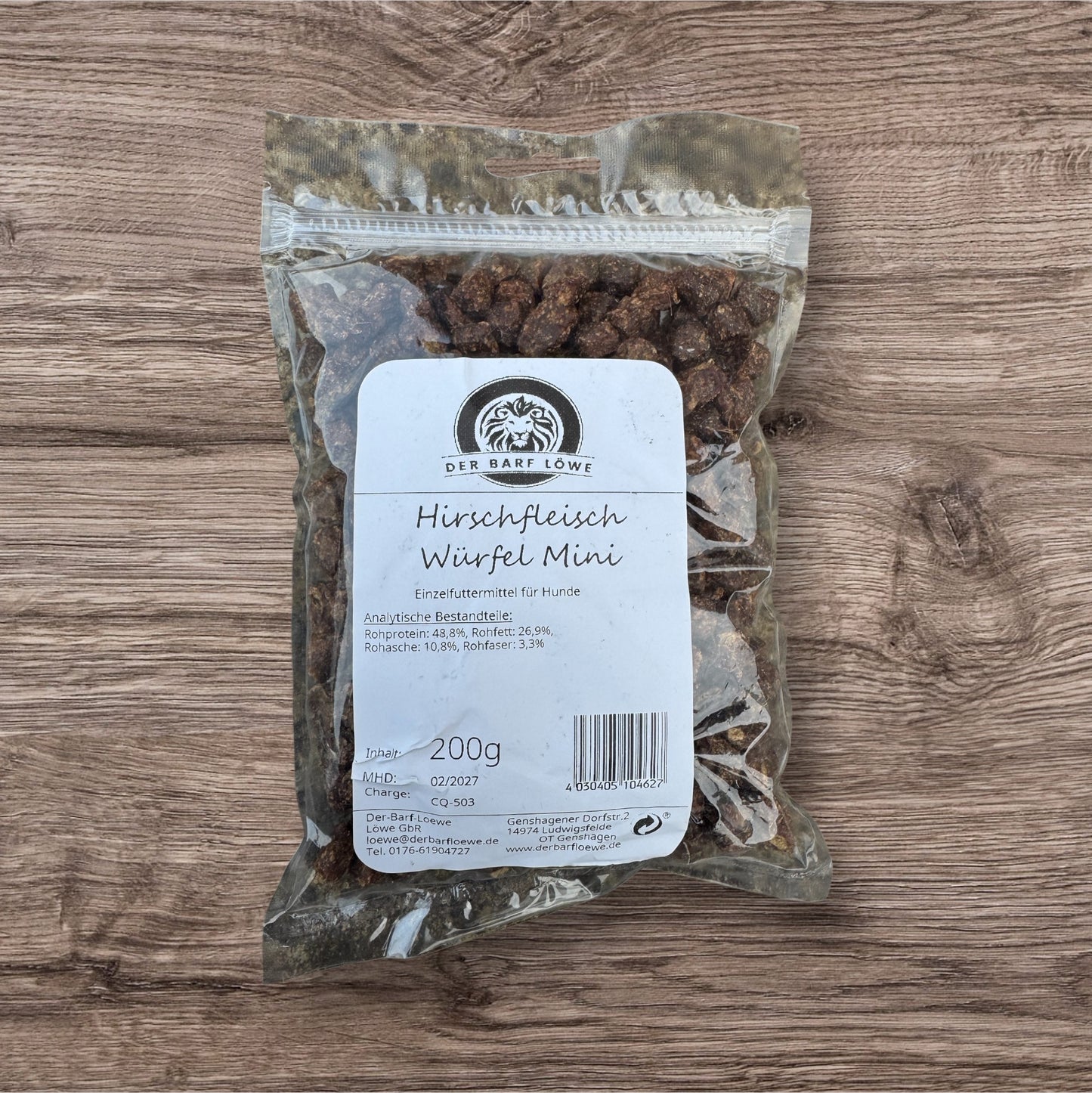 Hirschfleisch Würfel Mini 200g getrocknet