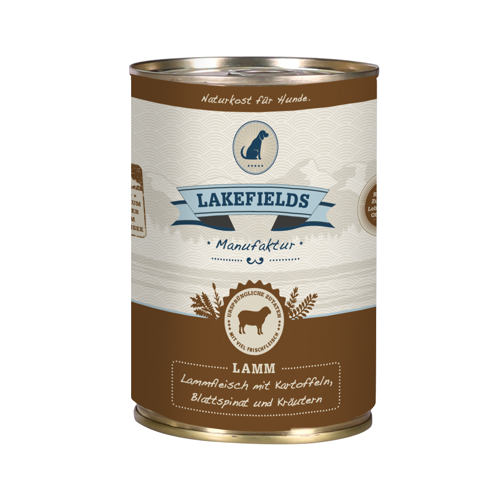DOSENFLEISCH-MENÜ LAMM FÜR AUSGEWACHSENE HUNDE 400g