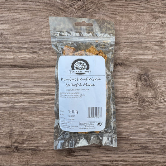 Kaninchenfleisch Würfel 100g getrocknet