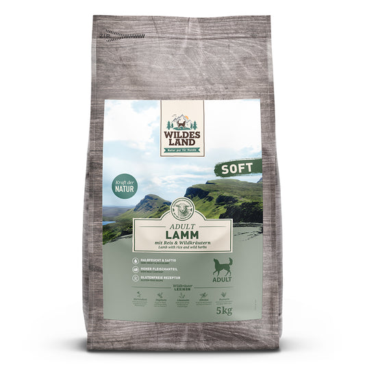 Wildes Land Soft Adult
Lamm mit Reis und Wildkräutern
5 kg
