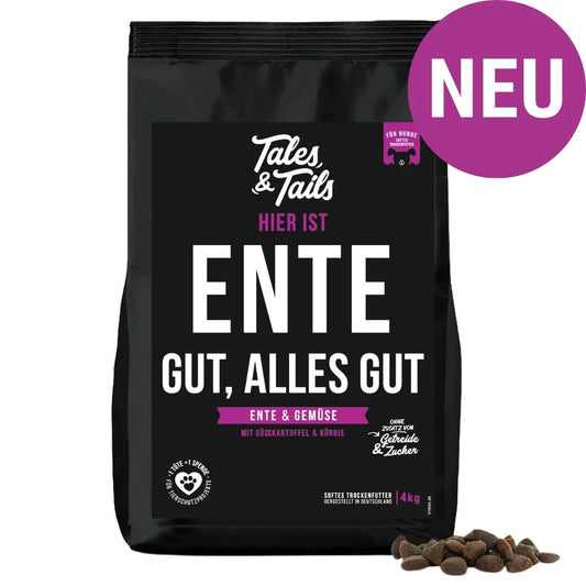 Ente gut, alles gut
Softes Trockenfutter - Hundefutter mit Ente 4kg