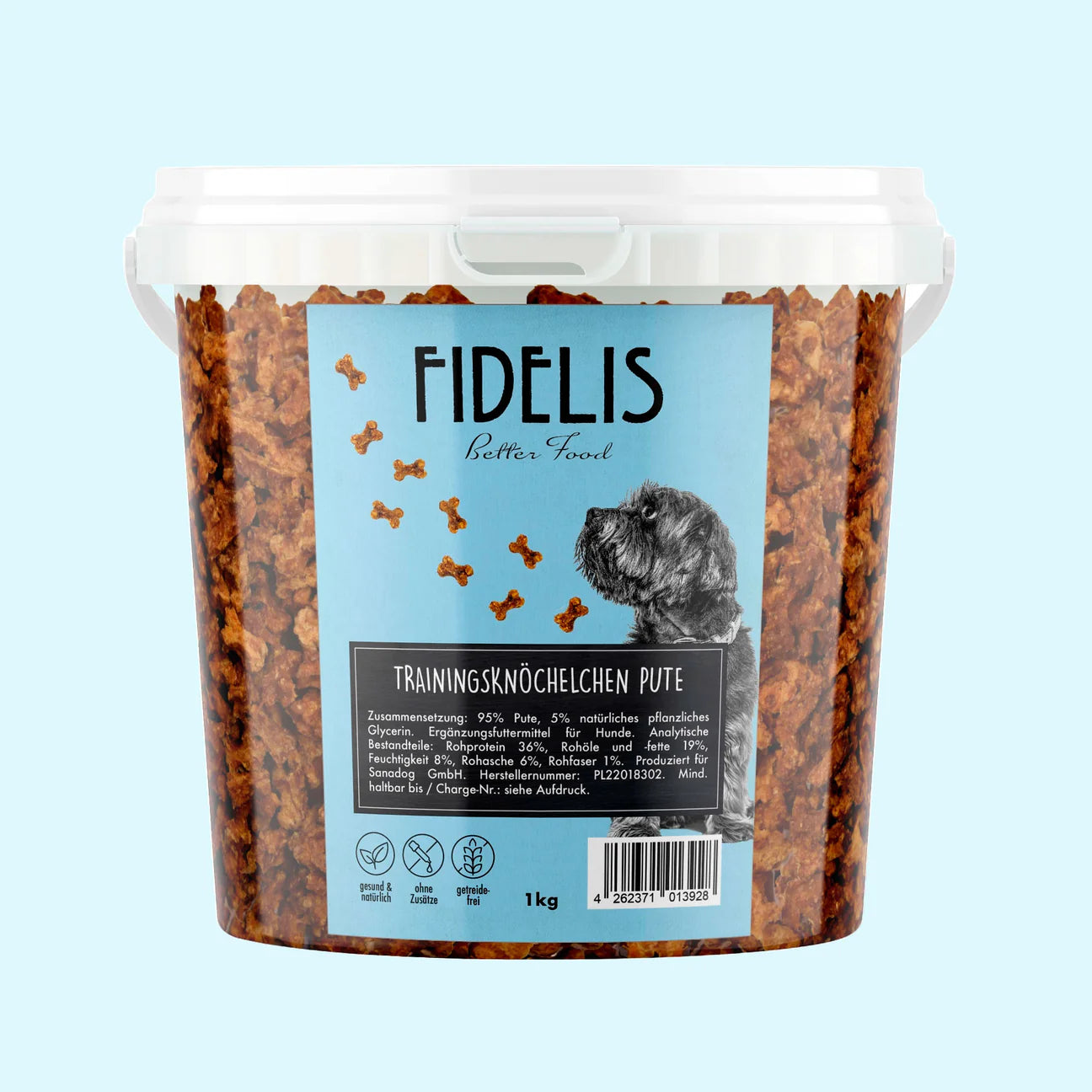 Trainingsknöchelchen Pute 1kg-Eimer - FIDELIS