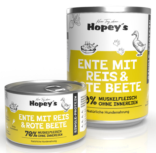 Dose Ente mit Reis & Rote Beete 410g - Hopey‘s