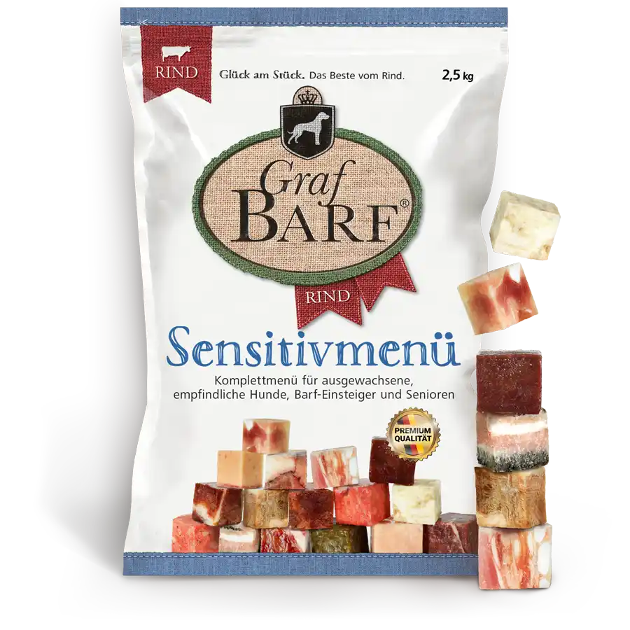 Sensitivmenü Rind in Würfel 2500g Graf Barf