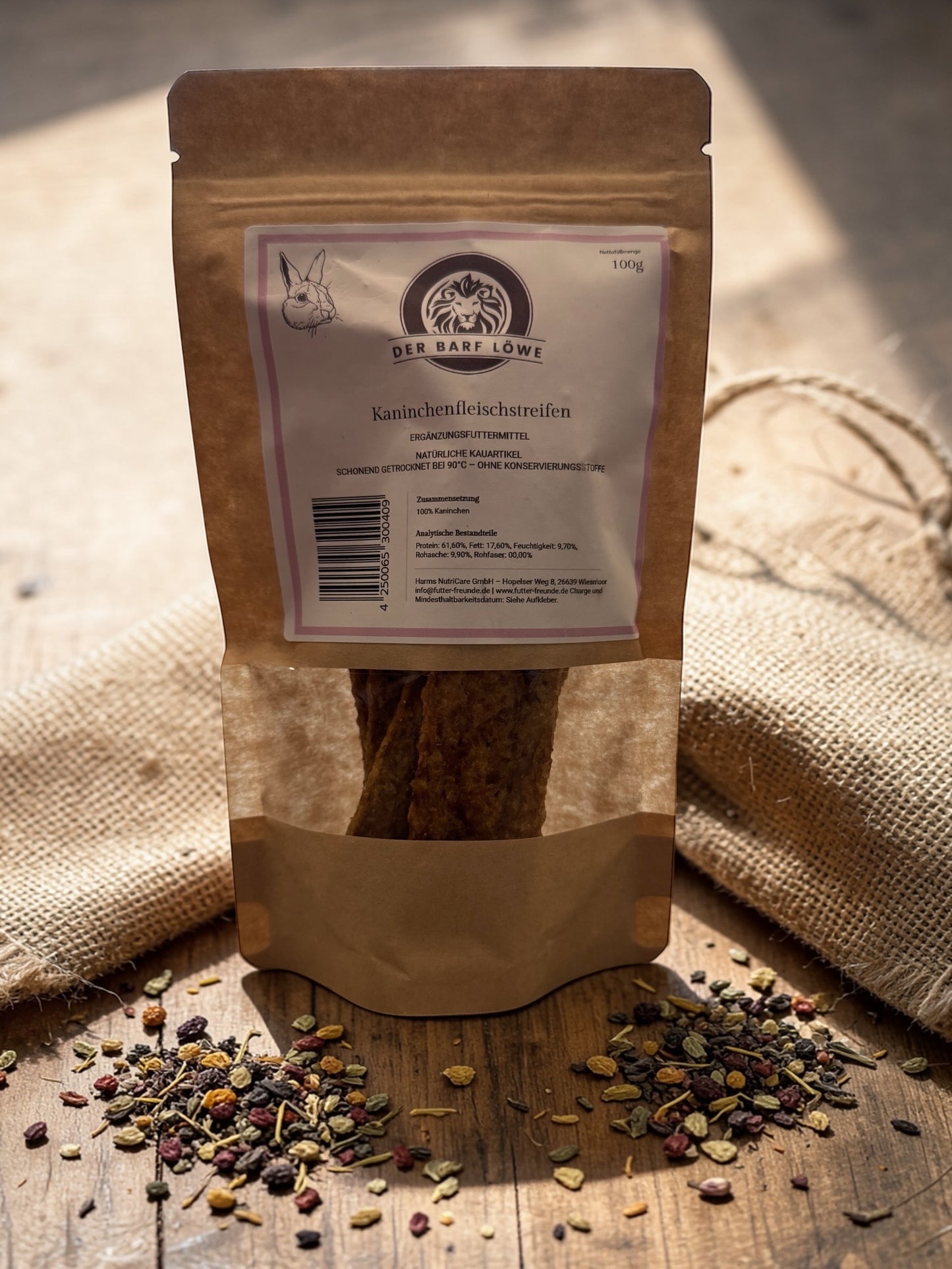 Fleischstreifen Kaninchen getrocknet 100g