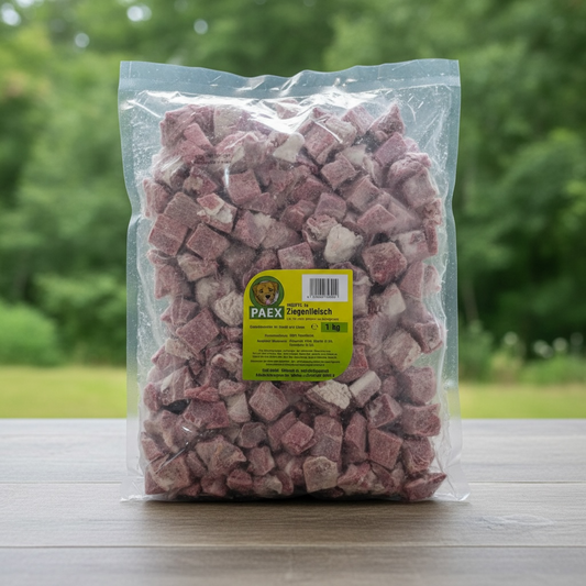 Ziegenmuskelfleisch in 1A Würfel 1000g PAEX