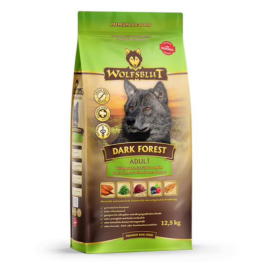 Wolfsblut Adult
Dark Forest - Wild und Süßkartoffel
12,5 kg