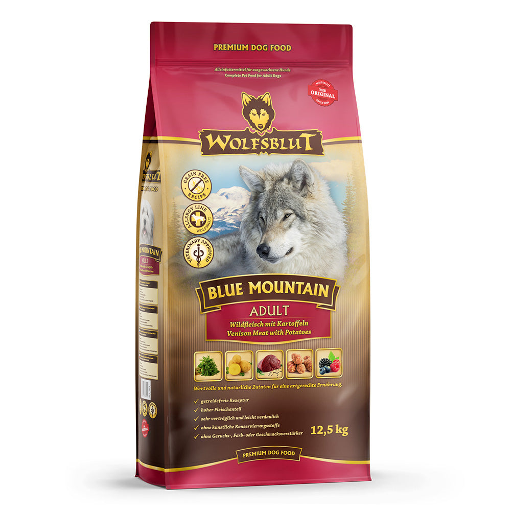 Wolfsblut Adult
Blue Mountain - Wild und Waldfrüchten
12,5 kg