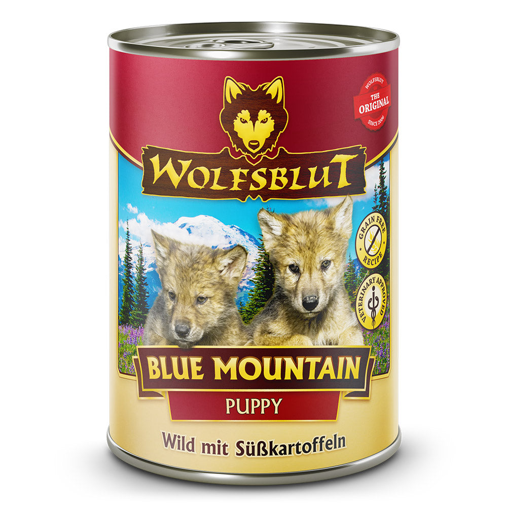 Wolfsblut Puppy
Blue Mountain - Wild mit Süßkartoffeln Dose 395 g