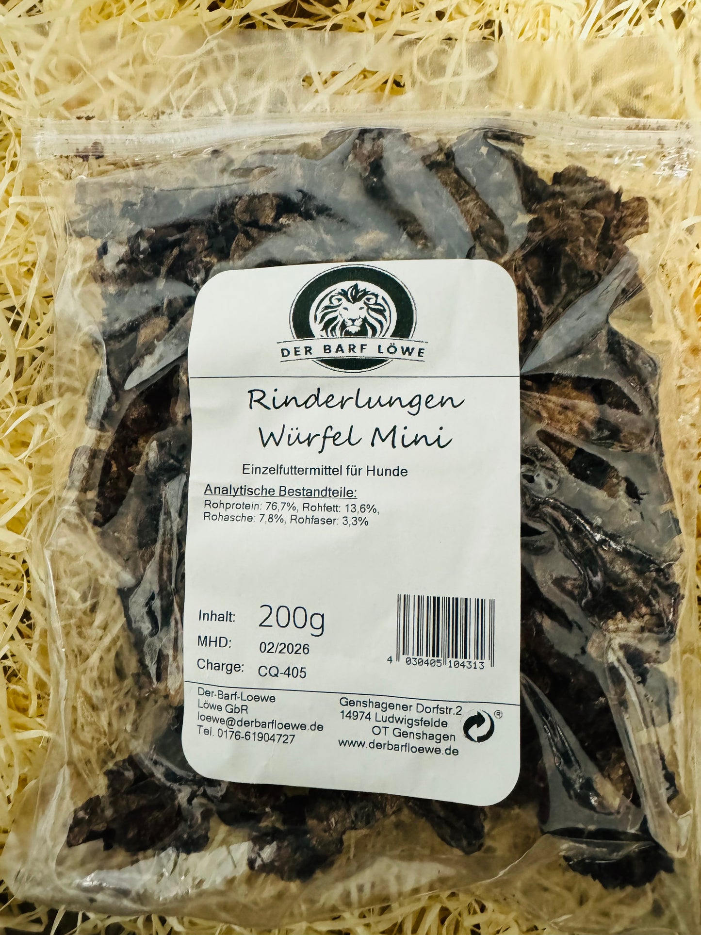 Rinderlungenwürfel Mini 200g