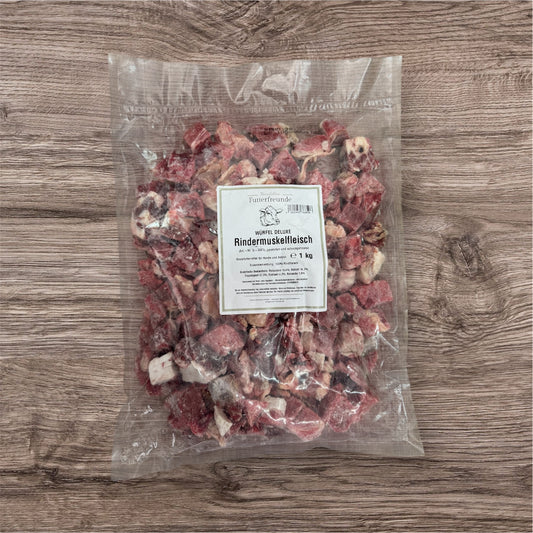 Rindermuskelfleisch in Stücken/Würfel 1000g