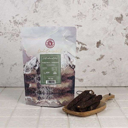 "Wilde Beere": getrocknete Wildwurst mit Minze und Kokos 200g
