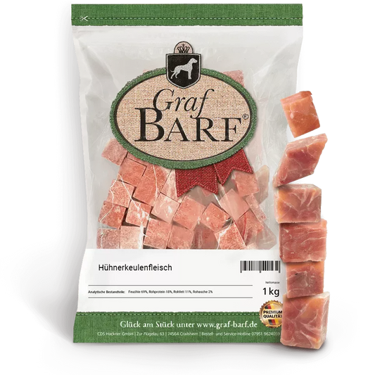 Hühnerkeulenfleisch in Würfel 1000g