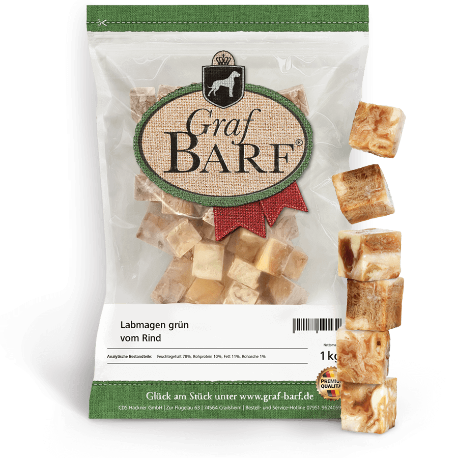 Labmagen Rind in Würfel 1000g Graf Barf