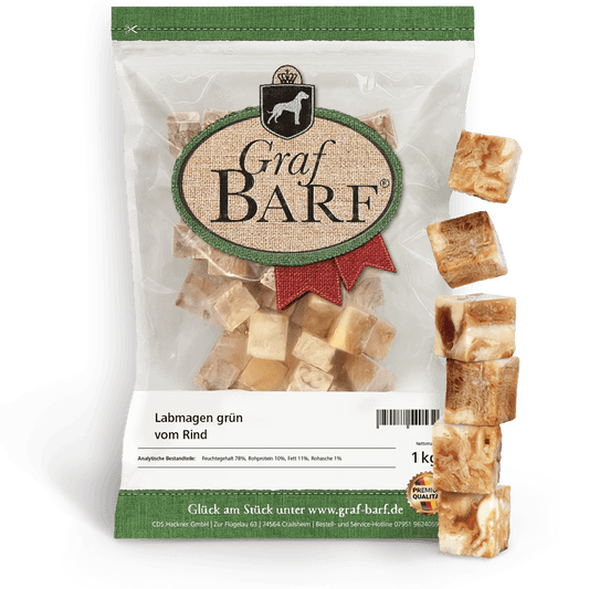 Labmagen Rind in Würfel 1000g Graf Barf