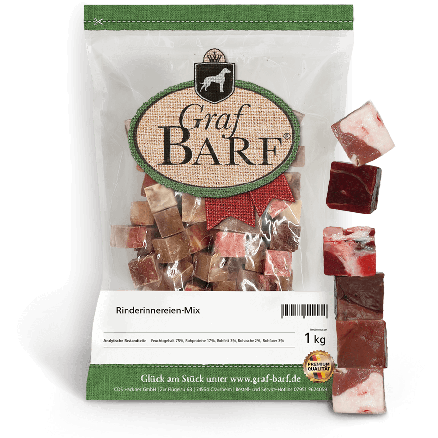 Rinderinnereien-Mix in Würfel 1000g Graf Barf