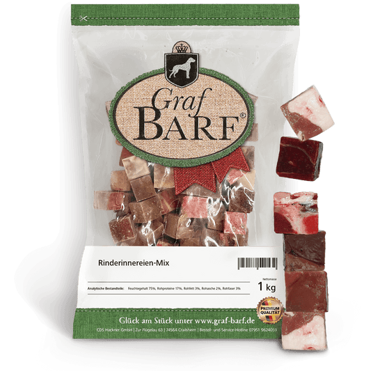 Rinderinnereien-Mix in Würfel 1000g Graf Barf