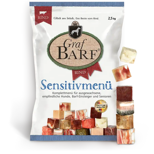 Sensitivmenü Rind in Würfel 2500g Graf Barf