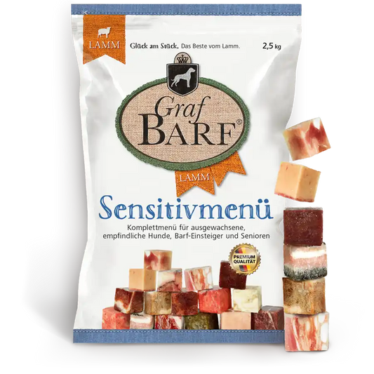 Sensitivmenü Lamm in Würfel 2500g Graf Barf