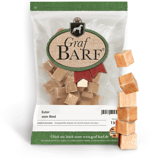 Euter Rind in Würfel 1000g Graf Barf