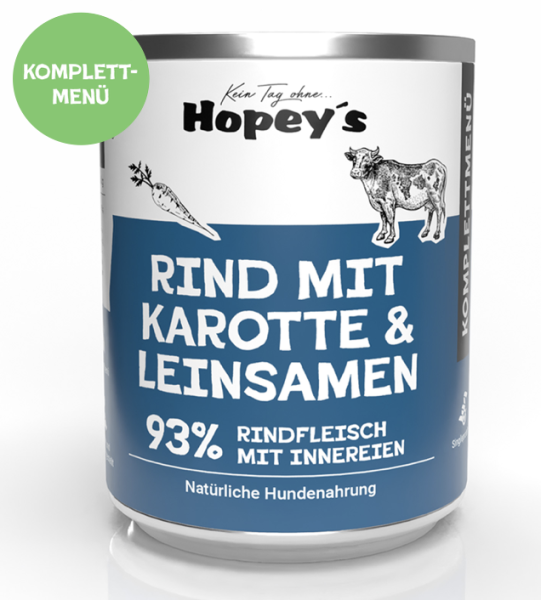 Dose Rind mit Karotte & Leinsamen 850g - Hopeyˋs