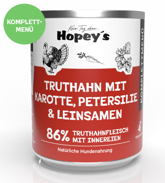 Dose Truthahn mit Karotte, Petersilie & Leinsamen 850g -Hopeyˋs