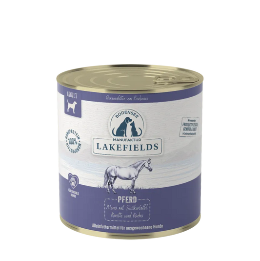 Dose Pferd mit Süßkartoffeln, Karotte und Kürbis 800g Lakefields