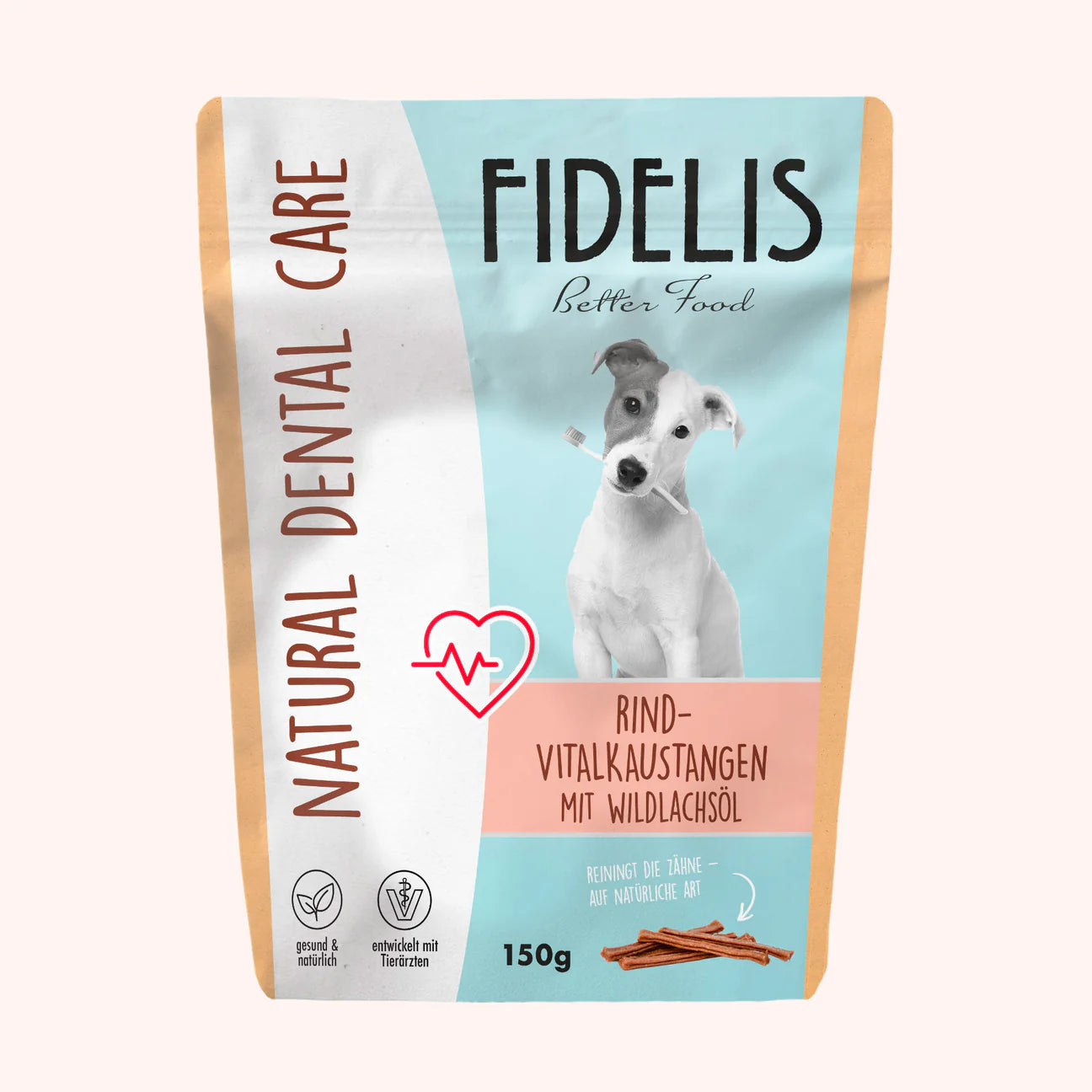 Vitalkaustange Rind mit Wildlachsöl (150g) FIDELIS