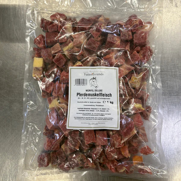 Pferdemuskelfleisch in Stücken 1000g - Manufaktur Futterfreunde