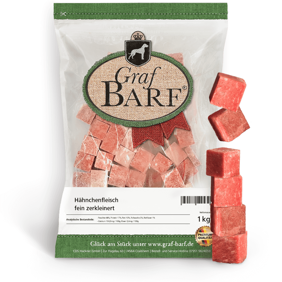 Hähnchenfleisch, fein zerkleinert 1000g Graf BARF