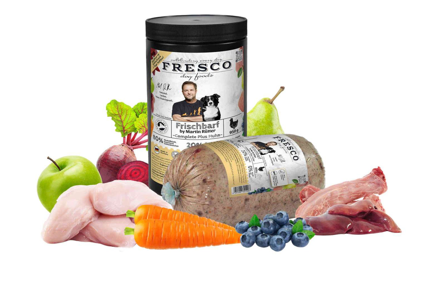 Portion Frischbarf Huhn + Dose 0,95 Kg - Fresco
