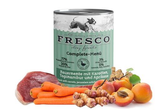 Fresco Complete Menü Bauernente mit Karotten, Topinambur und Aprikose Dosen 400g
